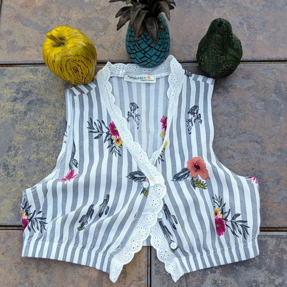 Light airy cactus blossom and stripe set by Angela Fashion